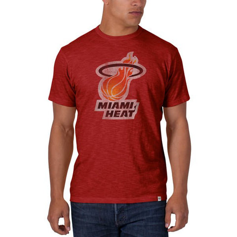 Shop Miami Heat 47 Brand Rescue Red Soft Cotton Basic Scrum T-Shirt - Sporting Up