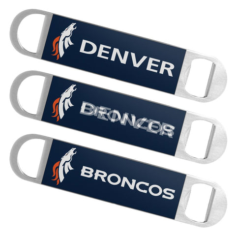 Shop Denver Broncos NFL Boelter Brands Hologram Logo Metal Bottle Opener Bar Key - Sporting Up