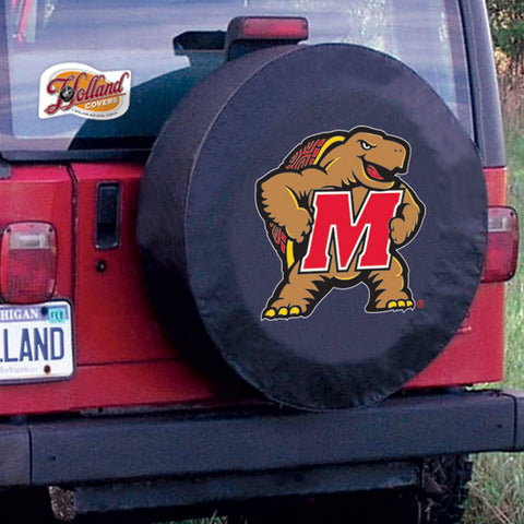 Maryland Terrapins HBS Black Vinyl Fitted Spare Car Tire Cover - Sporting Up