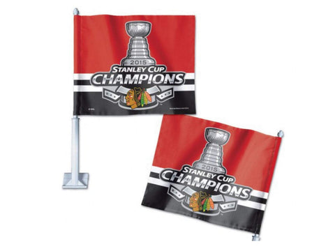 Chicago Blackhawks 2015 Stanley Cup Champions WinCraft Red Car Flag - Sporting Up