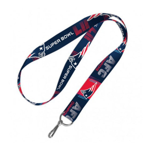 Shop New England Patriots 2018 Super Bowl 52 LII AFC Champions Durable Lanyard - Sporting Up