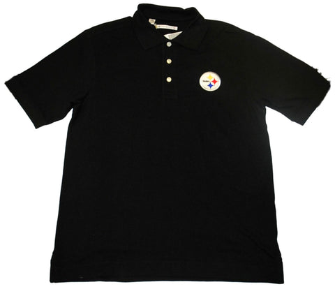 Shop Pittsburgh Steelers Cutter & Buck Black Knit Polo Shirt (S) - Sporting Up