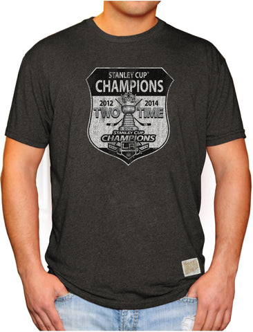 Shop Los Angeles Kings Retro Brand 2014 NHL Stanley Cup Champions 2 Times T-Shirt - Sporting Up