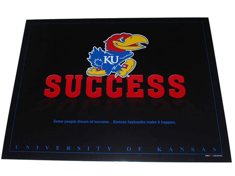 Kansas Jayhawks "Inspirations U: Success" Black Print 16" X 20" - Sporting Up