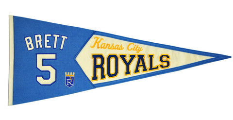 Shop Kansas City Royals Winning Streak George Brett #5 Legends Wool Pennant - Sporting Up