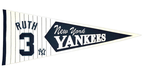 Shop New York Yankees Winning Streak Babe Ruth #3 Legends Wool Pennant - Sporting Up
