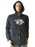 Nashville Predators Retro Brand Gray Triblend Fleece Zip-Up Hoodie Jacket - Sporting Up