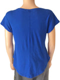 Kansas Jayhawks Retro Brand Women Blue Loose Capped Sleeve T-Shirt - Sporting Up