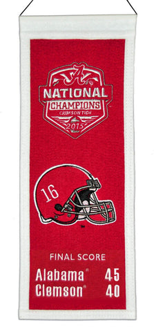Alabama Crimson Tide 2016 Football National Champs Embroidered Wool Mini Banner - Sporting Up