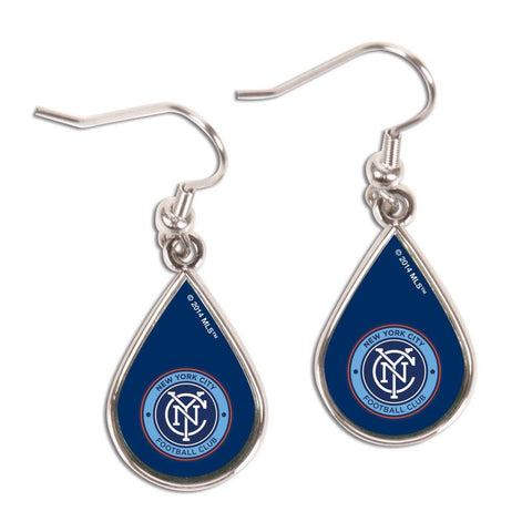 New York City FC Women's MLS WinCraft Sports Blue Tear Drop Earrings - Sporting Up