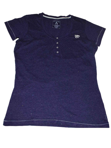 Kansas State Wildcats Antigua Women Purple Bling 4 Button T-Shirt (M) - Sporting Up