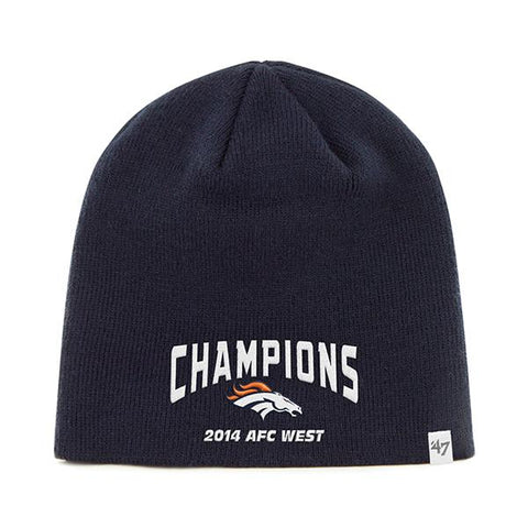 Shop Denver Broncos 47 Brand 2014 AFC West Champions Navy Hat Cap Beanie - Sporting Up