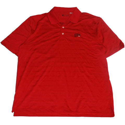 Shop Utah Utes Gear for Sports Red Striped Golf Performance Shirt Polo (L) - Sporting Up