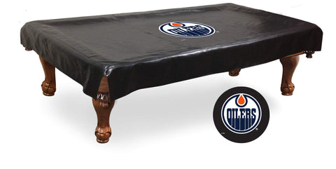 Shop Edmonton Oilers HBS Black Vinyl Billiard Pool Table Cover - Sporting Up
