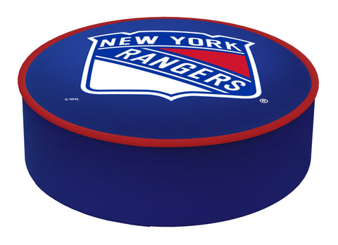 New York Rangers HBS Blue Vinyl Elastic Slip Over Bar Stool Seat Cushion Cover - Sporting Up