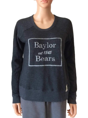 Baylor Bears Retro WOMENS Charcoal Gray Lightweight Scoop Neck Sweatshirt (M) - Sporting Up