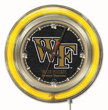 Wake Forest Demon Deacons HBS Neon Yellow Battery Powered Wall Clock (15") - Sporting Up