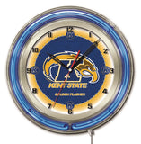 Kent State Golden Flashes HBS Neon Blue College Battery Powered Wall Clock (19") - Sporting Up
