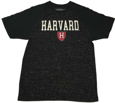 Harvard University Colosseum Black Speckled Burnout SS Crew Neck T-Shirt (L) - Sporting Up