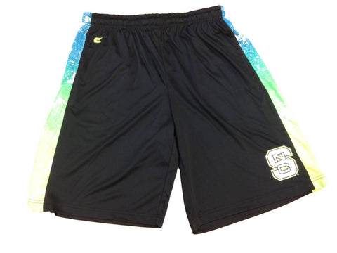 NC State Colosseum Black with Neon Drawstring Athletic Shorts with Pockets (L) - Sporting Up