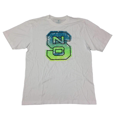 NC State Wolfpack Colosseum White Neon Paint Splatter Logo SS T-Shirt (L) - Sporting Up