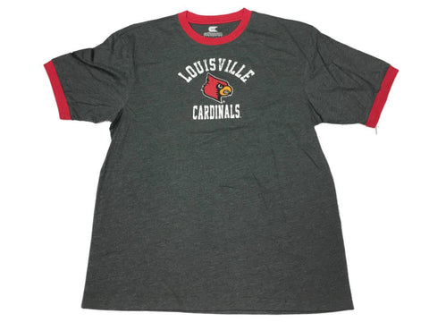 Louisville Cardinals Colosseum Gray Vintage Logo Short Sleeve Crew T-Shirt (L) - Sporting Up