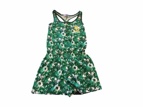 Baylor Bears Colosseum GIRLS Green Floral Racerback Tank 4 Button Romper (M) - Sporting Up