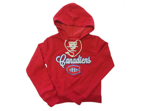 Montreal Canadiens SAAG GIRLS Red Drawstring Pullover Hoodie Sweatshirt (M) - Sporting Up
