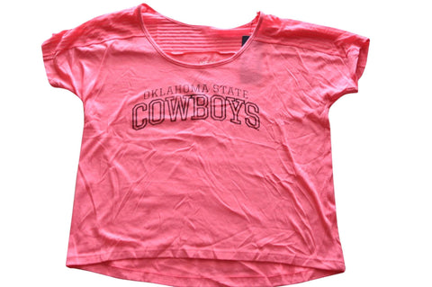 Oklahoma State Cowboys Gear for Sports Womens Wide Collar Pink T-Shirt (M) - Sporting Up
