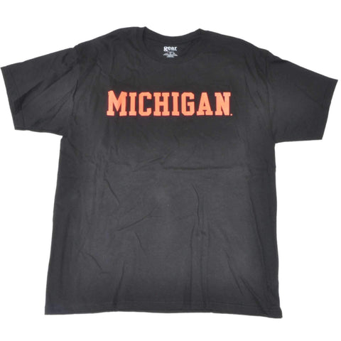 Shop Michigan Wolverines Gear for Sports Black Neon Logo Short Sleeve T-Shirt (L) - Sporting Up