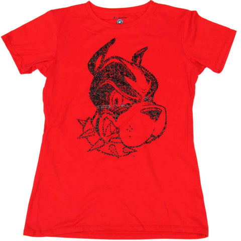 Boston Terriers Champion Women Red Dazzled Black Logo Short Sleeve T-Shirt (M) - Sporting Up