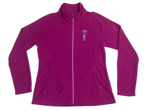 Shop Temple Owls Gear for Sports Women Magenta Waffled Full Zip Up Jacket (M) - Sporting Up