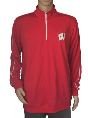 Wisconsin Badgers Colosseum Red 1/4 Zip Up Pullover LS Performance T-Shirt (L) - Sporting Up