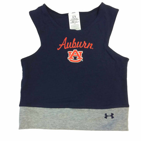 Auburn Tigers Under Armour Heatgear Navy WOMENS Cropped Cheer Tank Top (S) - Sporting Up