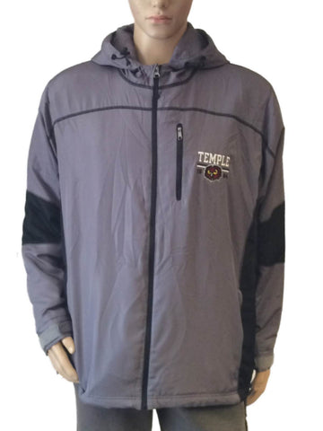 Temple Owls GFS Gray Long Sleeve Full Zip Hooded Jacket with Pockets (L) - Sporting Up