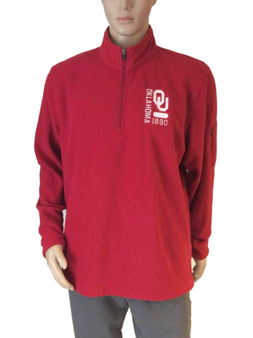 Shop Harvard Crimson GFS Red Long Sleeve 1/4 Zip Waffle Knit Pullover Sweatshirt (L) - Sporting Up