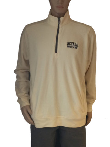 Shop Nevada Wolfpack GFS Ivory Ultra Soft LS 1/4 Zip Pullover Sweatshirt Pockets (L) - Sporting Up