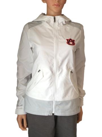 Auburn Tigers Under Armour Coldgear Storm1 WOMENS LS White Full Zip Coat (S) - Sporting Up