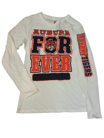 Auburn Tigers Champion WOMENS White "Auburn Forever" Vintage Logo LS T-Shirt (M) - Sporting Up