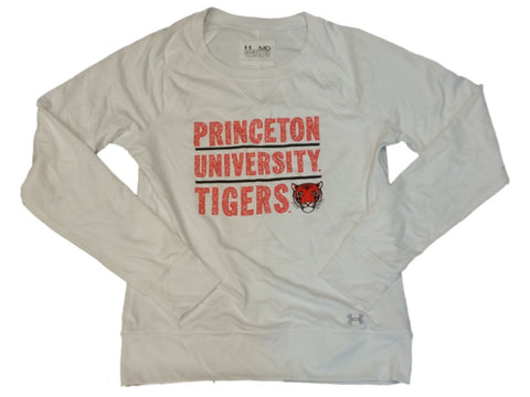 Princeton Tigers Under Armour Semi-Fitted WOMENS White LS Pullover Sweatshirt(M) - Sporting Up