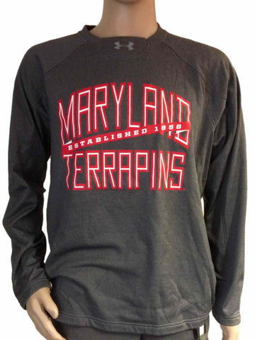 Shop Maryland Terrapins Under Armour Coldgear Gray Crew Pullover Sweatshirt (L) - Sporting Up
