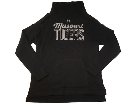 Missouri Tigers Under Armour Coldgear WOMENS Black Slub Neck Sweatshirt (M) - Sporting Up