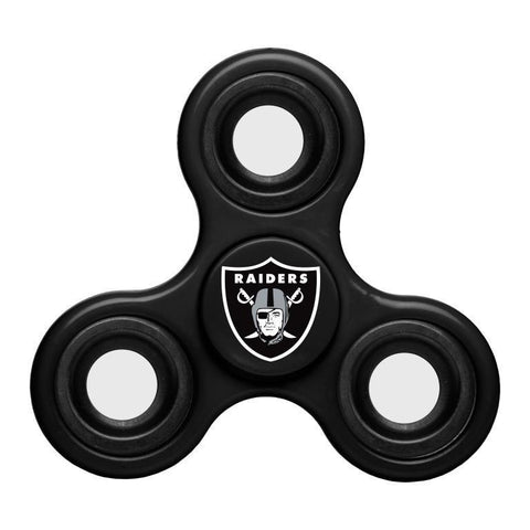 Oakland Raiders NFL Black Three Way Diztracto Fidget Hand Spinner - Sporting Up