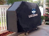 Uconn Huskies HBS Black Outdoor Heavy Duty Breathable Vinyl BBQ Grill Cover - Sporting Up