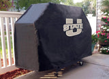 Utah State Aggies HBS Black Outdoor Heavy Duty Breathable Vinyl BBQ Grill Cover - Sporting Up