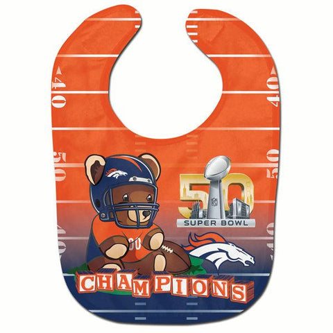 Denver Broncos 2016 Super Bowl 50 Champions Teddy Bear Infant Baby Orange Bib - Sporting Up