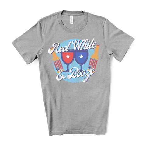Red White & Booze T-Shirt - Athletic Heather - Sporting Up