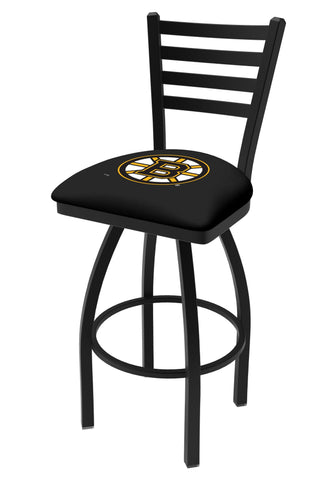 Boston Bruins HBS Black Ladder Back High Top Swivel Bar Stool Seat Chair - Sporting Up
