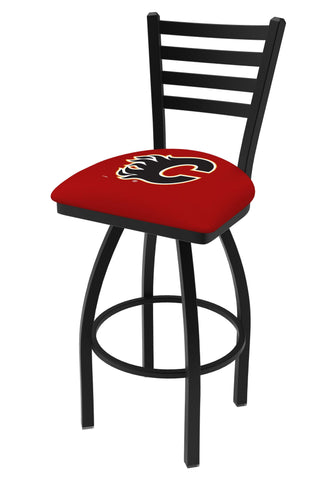 Calgary Flames HBS Red Ladder Back High Top Swivel Bar Stool Seat Chair - Sporting Up