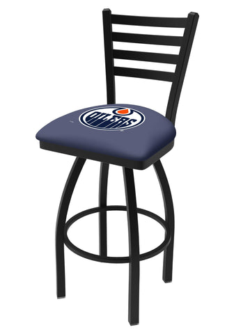 Shop Edmonton Oilers HBS Navy Ladder Back High Top Swivel Bar Stool Seat Chair - Sporting Up